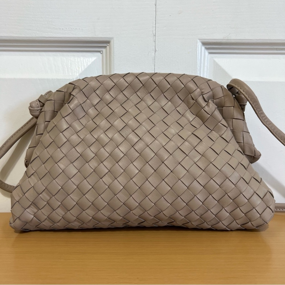 Quince Woven Leather Crossbody Bag in Taupe - Picture 6 of 16